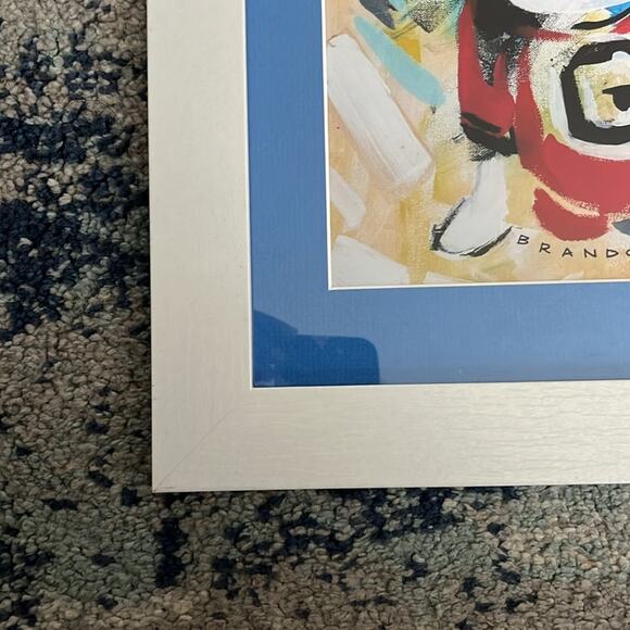 Georgia Bulldogs framed print with blue mat 20" wide 26" height clear plastic - Picture 4 of 7